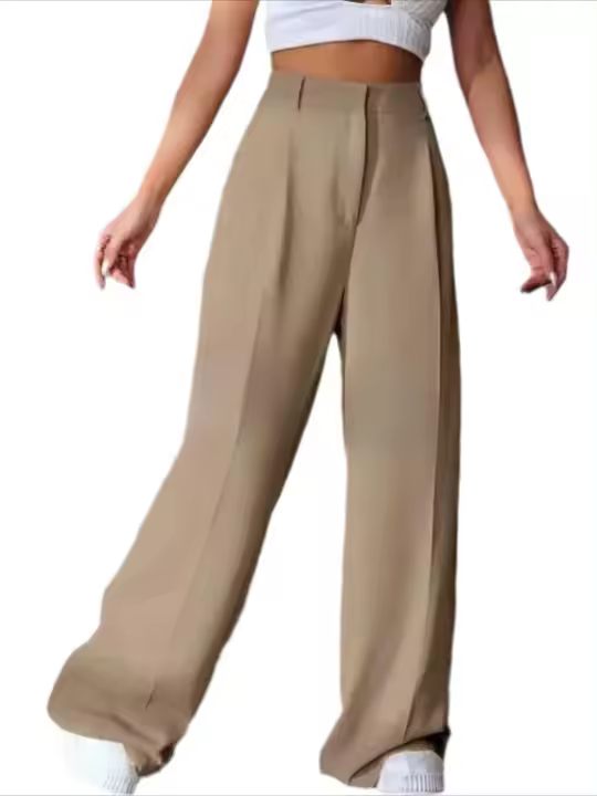Nuevo vestido clásico para mujer, cómodo, pierna recta, cintura alta, pantalones cálidos sólidos para mujer - 1