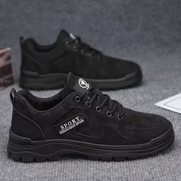 Nuevo impermeable Martin hombre, zapatos casuales de chef de una sola pieza con pedal, zapatos de trabajo de cuero antideslizantes con protección laboral. - 1