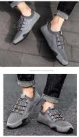 Sandalias planas huecas de malla de moda para exteriores, zapatos deportivos informales de cuero para hombre - details 12