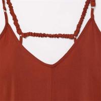 Vestido largo con tirantes para mujer, accesorios de pecho de color liso primavera y verano, ropa casual para mujer - details 9