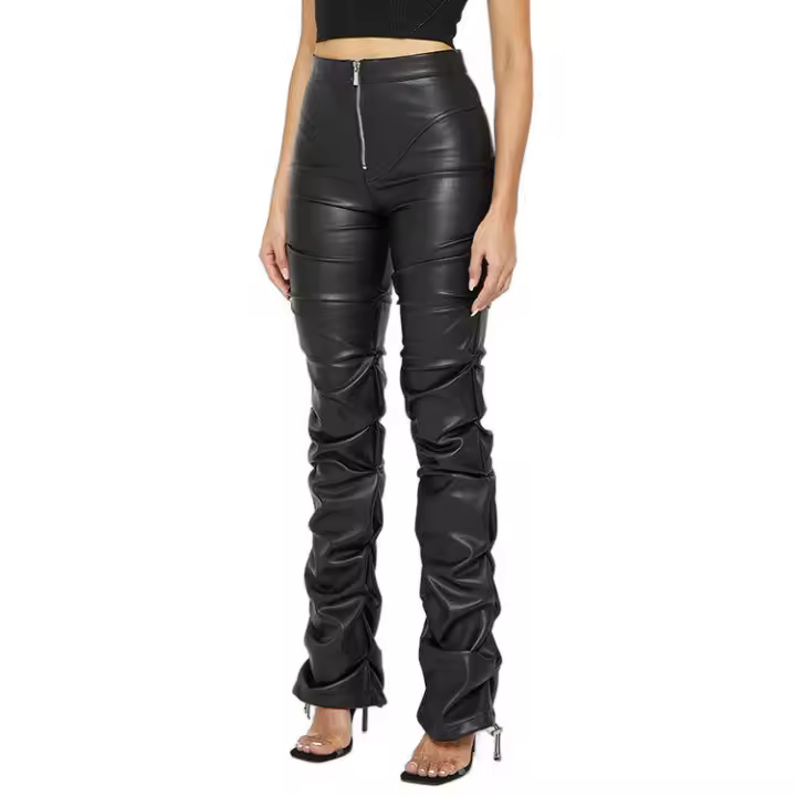 Pantalones acampanados plegados únicos a la moda para mujer, nuevo estilo para todas las estaciones - 1