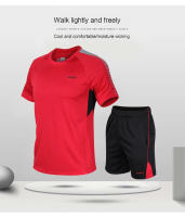 Traje deportivo informal de verano para hombre, pantalones y mangas cortas transpirables de secado rápido, holgados para correr - details 0