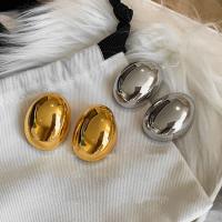 Pendientes de Metal con forma de gota de agua para mujer y niña, aretes ovalados brillantes, Color dorado y plateado, a la moda - details 8
