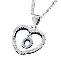 Collar con Colgante de Corazón de Circonita Cúbica 26 Letras del Alfabeto Joyería Personalizada - details 0