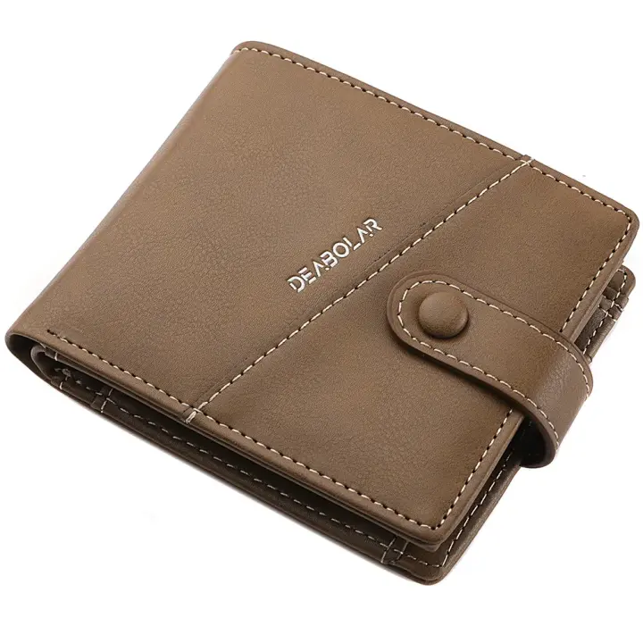 Cartera de cuero PU multicapa para hombre, tarjetero, estilo callejero informal, Vintage, corto, Anti RFID, nuevo - 1
