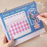 Calendario de escritorio de dibujos animados, palabras de Bessing de papel, calendario para reducir el estrés, calendario decorativo, planificador, calendario mensual - details 4