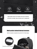 Una mochila de poliéster de 15 pulgadas impermeable de Color sólido Simple para hombres mochila de ordenador para estudiantes de pareja de moda - details 5