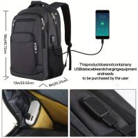 Moqueta Delgada y Resistente Antirrobo para Portátil con Puerto de Carga USB, Bolso de Viaje Empresarial Resistentes al Desvanecimiento para Hombres y Mujeres, Apta para Portátiles de 39.62 cm, Correas Ajustables, Múltiples Compartimentos - , Funda para - details 3
