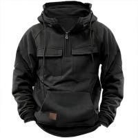 Chaqueta con capucha de color sólido para hombre, otoño e invierno, deportes de moda, deportes sueltos - details 4