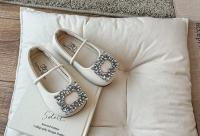 Zapatos de cuero con punta cuadrada para niñas, zapatillas de Ballet con diamantes de agua, suaves, estilo francés, novedad de verano, 2024 - details 4