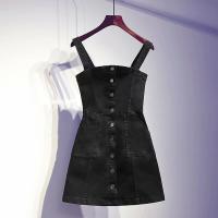 Vestido de mezclilla para mujer Falda con tirantes delgada en la cintura - details 24