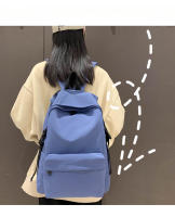 Mochila de nylon de moda sólida Estilo japonés para mujeres Ligera para secundaria y universidad - details 1