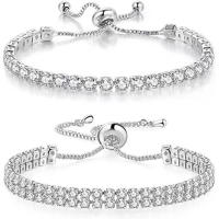 Pulsera de tenis para mujer de lujo práctico ajustable garras mosaico Zirconia Color oro rosa joyería de moda regalo - details 1