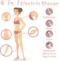 Maquinilla de afeitar eléctrica para mujer, kit de aseo recargable 4 en 1, para cara Afeitadora eléctrica, nariz, piernas y axilas - details 5