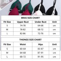 2 unids/set de sujetadores de encaje sexis para mujer, bragas brasileñas con perspectiva de cintura baja, sujetador suave inalámbrico para mujer, conjunto de sujetadores push-up para mujer - details 0