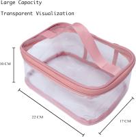 Neceser de maquillaje transparente, portátil, impermeable, transparente, para viaje, gran almacenamiento - details 3