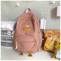 Dibujos animados estilo japonés ins lindo patito mochila femenina de pana informal mochila de campus estudiante universitario de secundaria. - details 18
