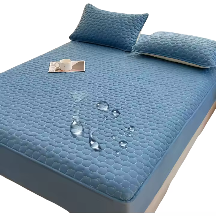 Protector de Colchón de Algodón Tapizado Antibacteriano Impermeable Cubierta Protectora de Tamaño Ajustado para Todas las Estaciones - 1