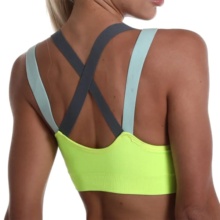 Sujetador deportivo de impacto transpirable sin costuras para mujer, ropa interior femenina de realce, bralette deportivo para gimnasio, Yoga y Fitness - 1