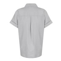 Camisa Simple y a la Moda para Mujer Algodón y Lino Informales, Clásicas con Manga Corta y Borlas - details 75