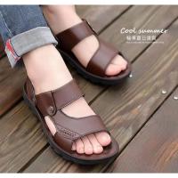 Sandalias de cuero suave de verano para hombre, sandalias antideslizantes informales con punta abierta para exteriores, sandalias deportivas cómodas para playa - details 13