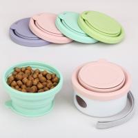 Cuenco para mascotas, cuenco plegable de viaje para perros, a prueba de fugas, antideslizante, plato de alimentación para exteriores, cuenco plegable de silicona suave para gatos, Camping - details 3
