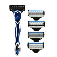 Afeitadora manual clásica, maquinilla de afeitar de 5 capas, cuchilla reemplazable, lavada y reutilizada, maquinilla de afeitar de seguridad para hombres - details 1