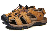 Sandalias de cuero para hombre, zapatos informales antideslizantes para playa y exterior, talla grande 38-48 - details 30