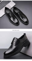 Zapatos de cuero de vaca de primera calidad Mocasines negros para hombres con cordones hechos a mano Calzado formal de negocios británico - details 12
