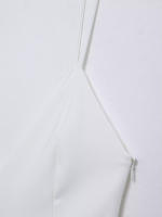 TRAFZA mujeres verano High Street sólido sin mangas Mini vestido ancho Swing decoración cremallera mujeres moda cuello pico Sling vestidos - details 8