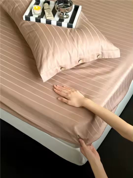 Bonenjoy-sábana ajustada para cama, funda de almohada de algodón 100%, estilo lujoso, ropa de cama agradable para la piel, fundas de colchón de alta calidad - 1