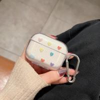 Funda de dibujos animados Pro de silicona suave brillante para estuche de carga de auriculares con corazón colorido 3, 2, 1 - details 4