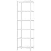 Estantería de metal de 6 niveles, unidad de almacenamiento de cocina de alambre, estante de pie resistente para organización de lavandería (plateado) - details 7