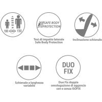para niños de 100 a 150 cm de altura, 3-12 años, conforme ECE R129, fijación Dualfix (Isofix y non), protección contra impactos laterales, desenfundable, gris - details 7