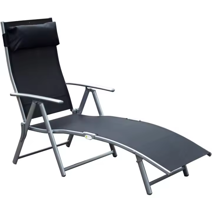 Silla de Jardín Plegable con Resalto Ajustable 7 Niveles Carga de 165kg - 1