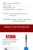 Parkson-brocas de carburo de tungsteno para uñas, herramienta de manicura, fresa de arco iris - details 2