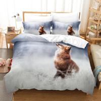 Juego de ropa de cama 3D The Fox, juego de funda de edredón con funda de almohada, ropa de cama doble completa, Queen y King - details 12