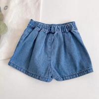 Pantalones Cortos De Denim Para Niñas Estampados De Oso Estilo Coreano Veraniego Cierre Elástico Talla True Fit - details 3
