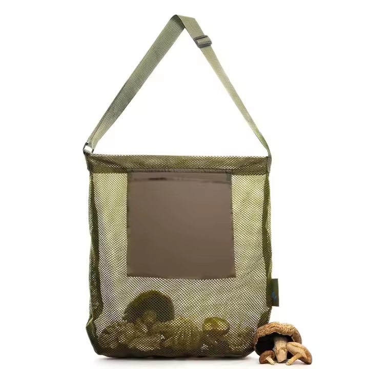 Bolsa de cultivo de malla multiusos, bolsa de caza de setas, cesta plegable para recolección de frutas para acampar al aire libre - 1