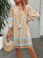 Vestido Boho de Playa de Verano Suelto y Casual con Estampado de Algodón Rayón - details 3