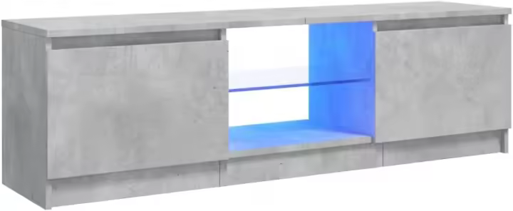 Mueble de TV con Luces LED Gris hormigón 140x40x36 cm - 1