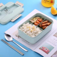 Fiambrera con cuchara, palillos, vajilla de paja de trigo, contenedor de almacenamiento de alimentos para niños, caja de Bento para la escuela y la Oficina, microondas, nuevo - details 4
