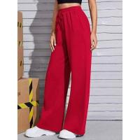 Pantalones de cintura alta y pierna ancha para mujer, pantalones holgados de calidad con cordón, primavera y otoño - details 25