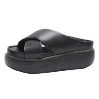 Sandalias de rebote con correa cruzada para mujer, zapatillas de cuero PU antideslizantes, Vintage, Verano - details 5