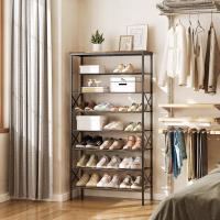 10 Niveles Recibidores Entrada, para 40 Pares con Estantes Metálicos, Duradero y Estable, para Entradas, Pasillo, Dormitorios, Marrón Vintage XSS10BR - details 10