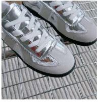 Zapatos de lona de corte bajo, zapatos de tenis blancos con cordones - details 7