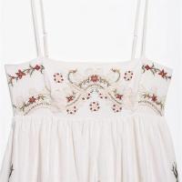 Vestido holgado de verano 2025 con dulce bordado de flores francesas, con tirantes y falda corta para mujer. - details 11