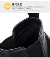 Botas Chelsea de cuero de vaca de gama alta botas de otoño e invierno de cuero genuino botas cortas británicas puntiagudas - details 9