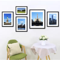 Juego de 5 Marcos de Fotos Negras Piorlado Multifuncionales en Varios Tamaños para Presentación de Pared o Mesa Diseño Moderno para Decoración del Hogar u Oficina - details 0