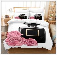 Juego de ropa de cama con Perfume personalizado, funda de edredón rosa con flores, ropa de cama, regalo romántico de moda - details 11